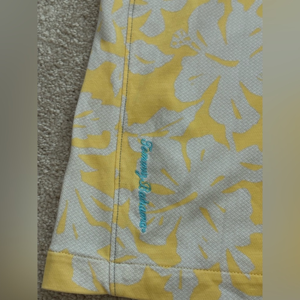 Tommy Bahama Tropical Yellow Floral Polo Shirt - Picture 4 of 8